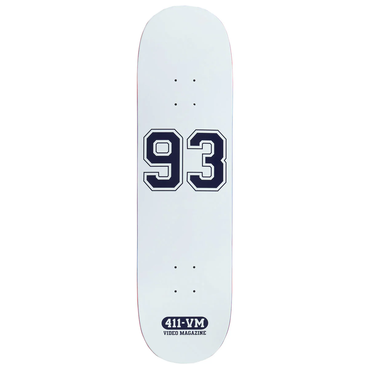 411VM Athletic 93 Skateboard Deck - White - 8.50"