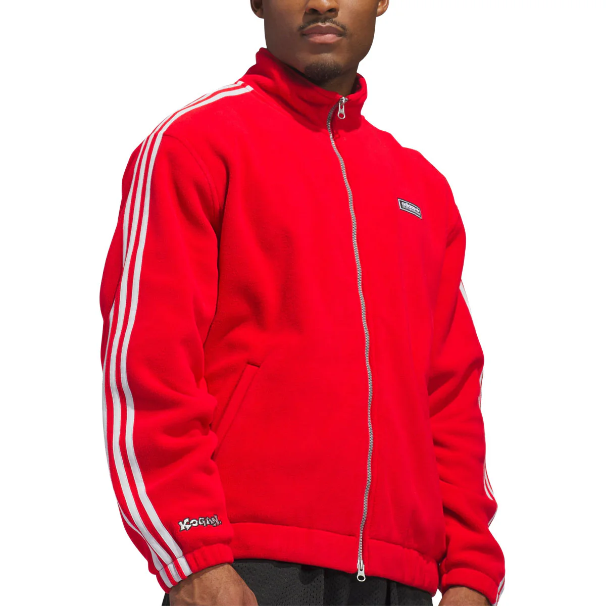 Adidas Kogan Track Jacket - Better Scarlet/Light Solid Grey - Image 3