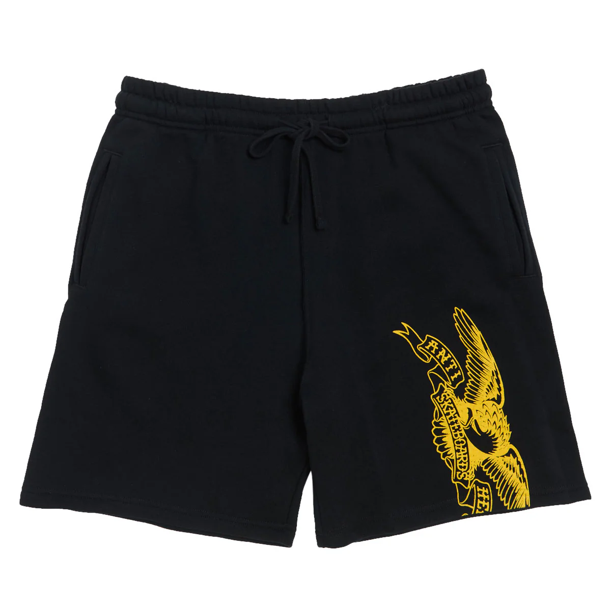Anti-Hero Basic Eagle Sweat Shorts - Black/Yellow