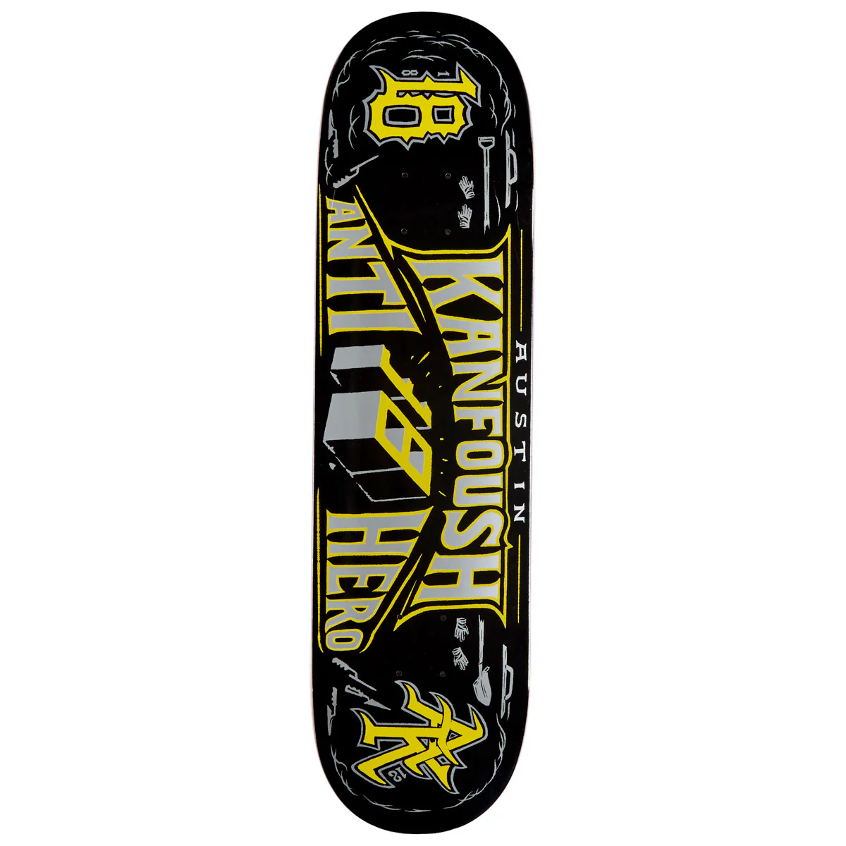Anti-Hero Kanfoush Customs Skateboard Deck - Black - 8.25"