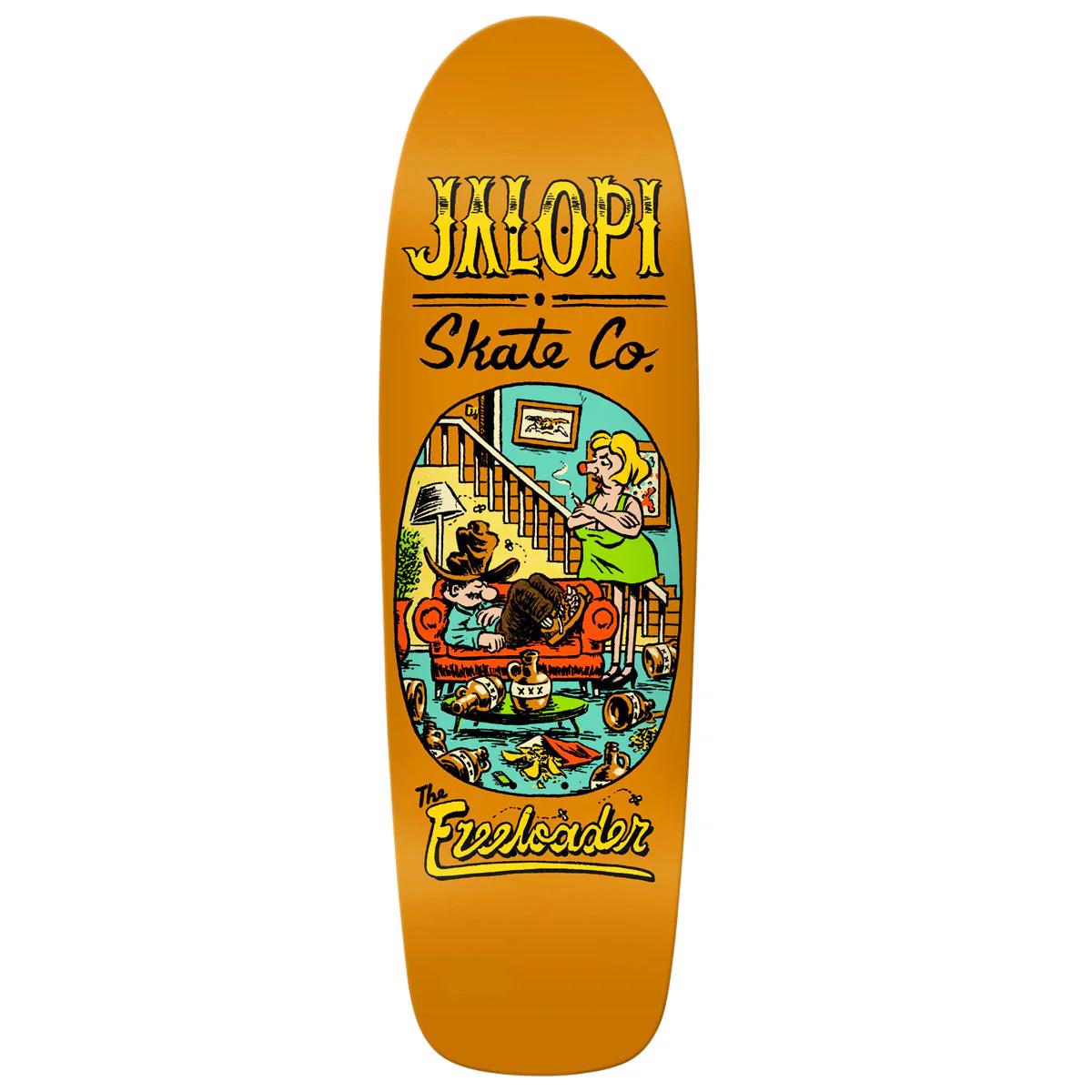 Anti-Hero Team Jalopi Freeloader Skateboard Deck - Orange - 10.14"