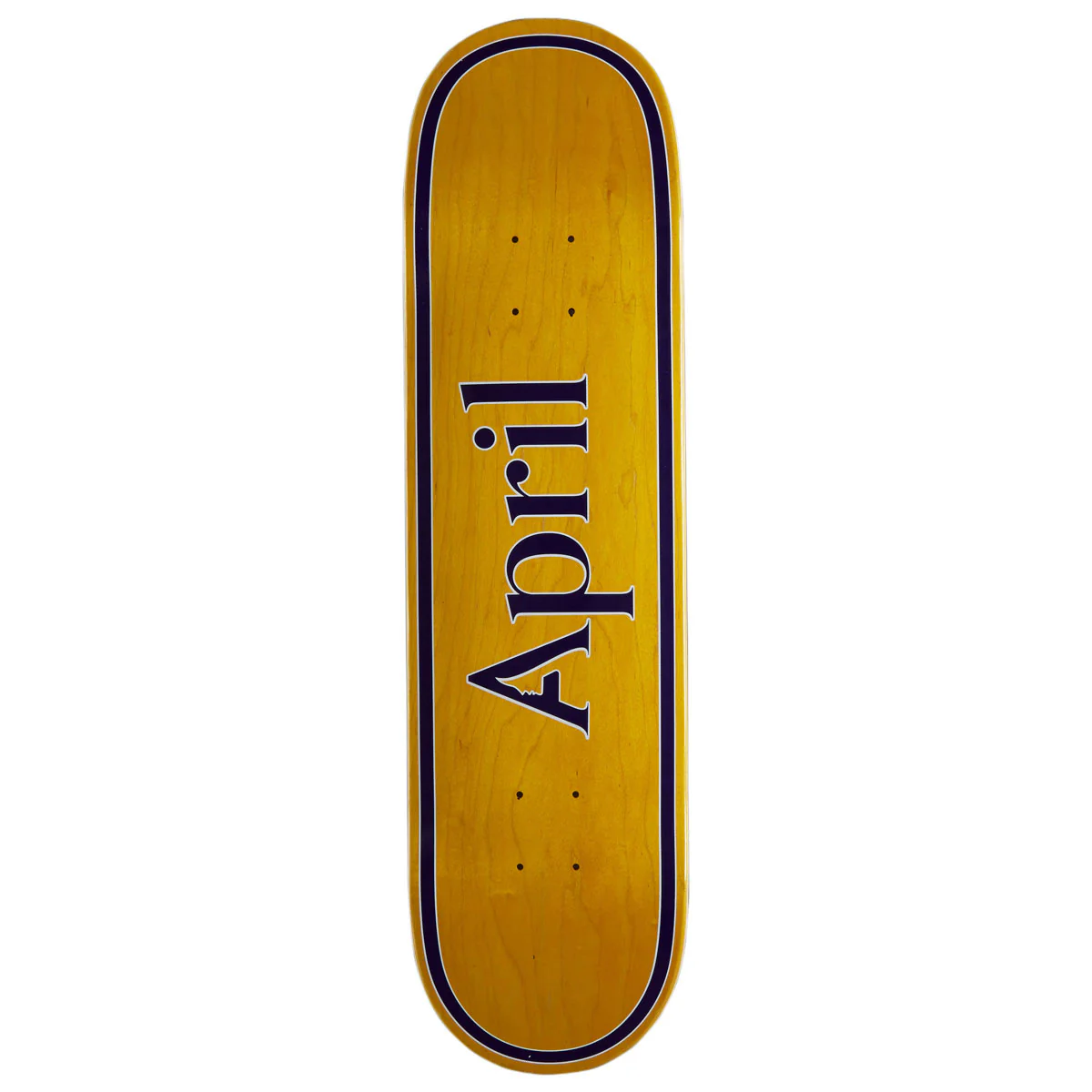 April OG Logo Skateboard Deck - Yellow/Purple - 8.125"