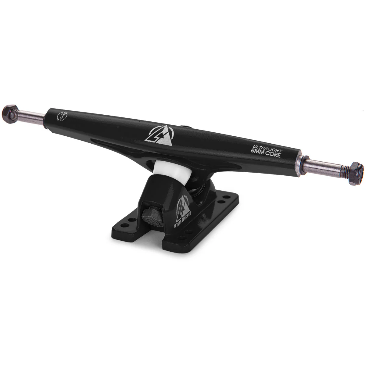 Atlas 180mm 8mm 48 Degree Ultralight Longboard Trucks - Black - Image 2