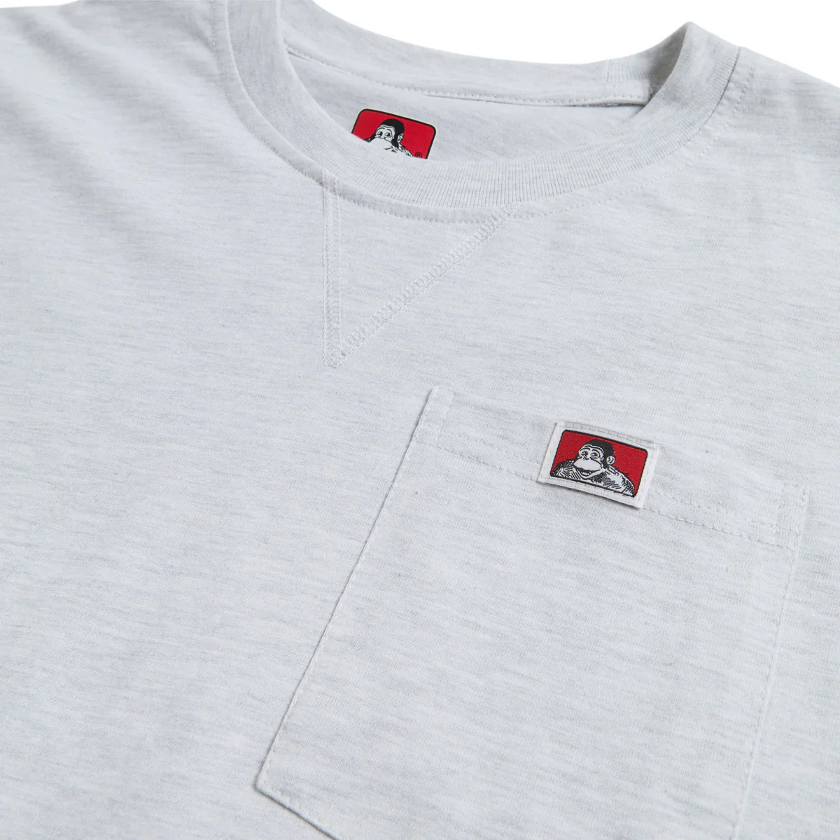 Ben Davis Heavy Duty Long Sleeve Pocket T-Shirt - Ash Grey - Image 3
