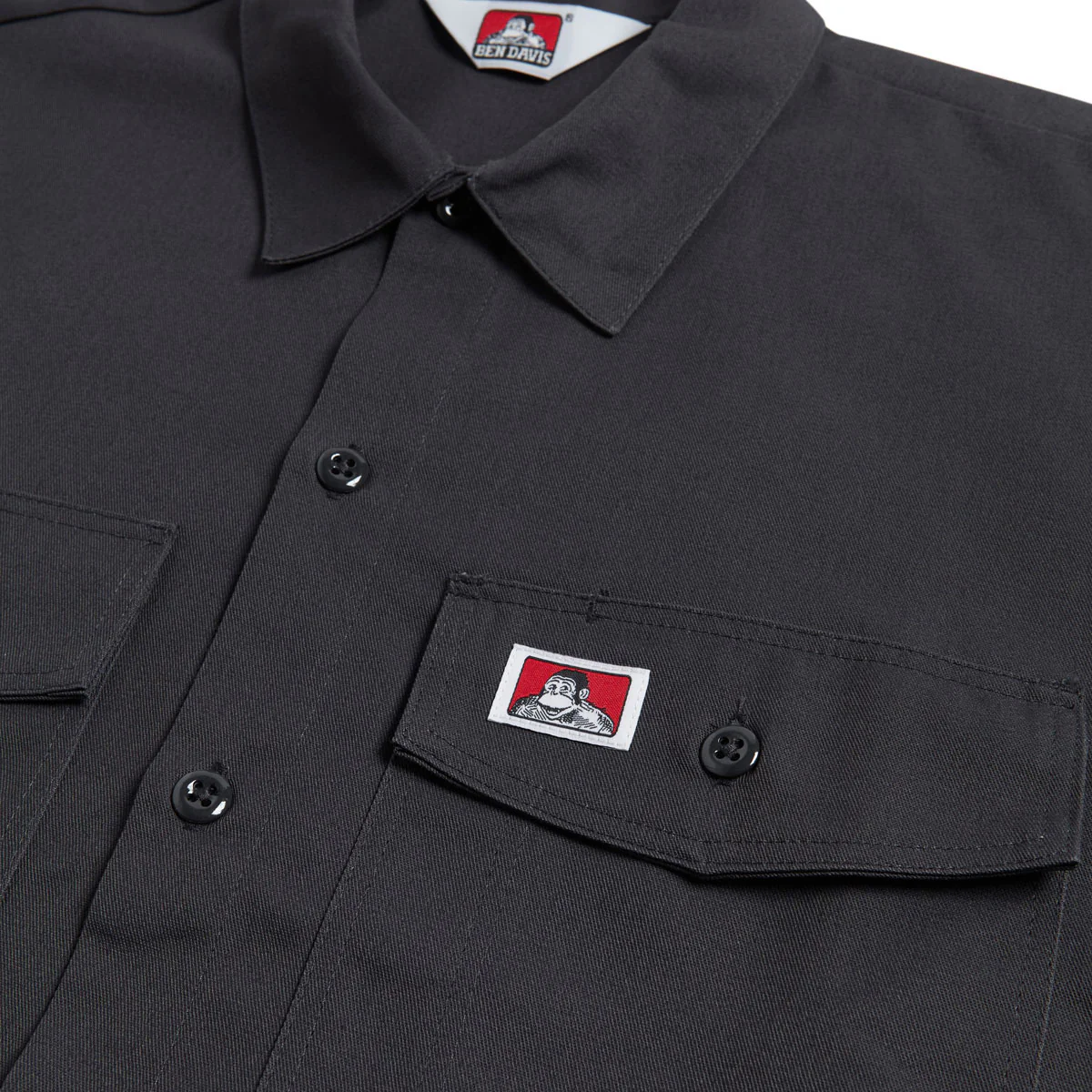 Ben Davis Solid Button Up Shirt - Charcoal - Image 3