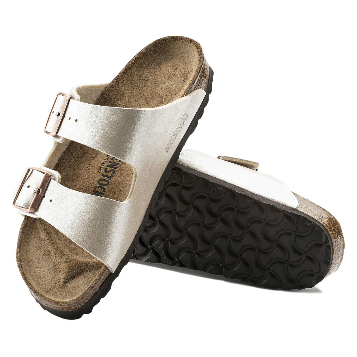 Birkenstock Womens Arizona Graceful Pearl Shoes - White Birko-Flor - Image 4