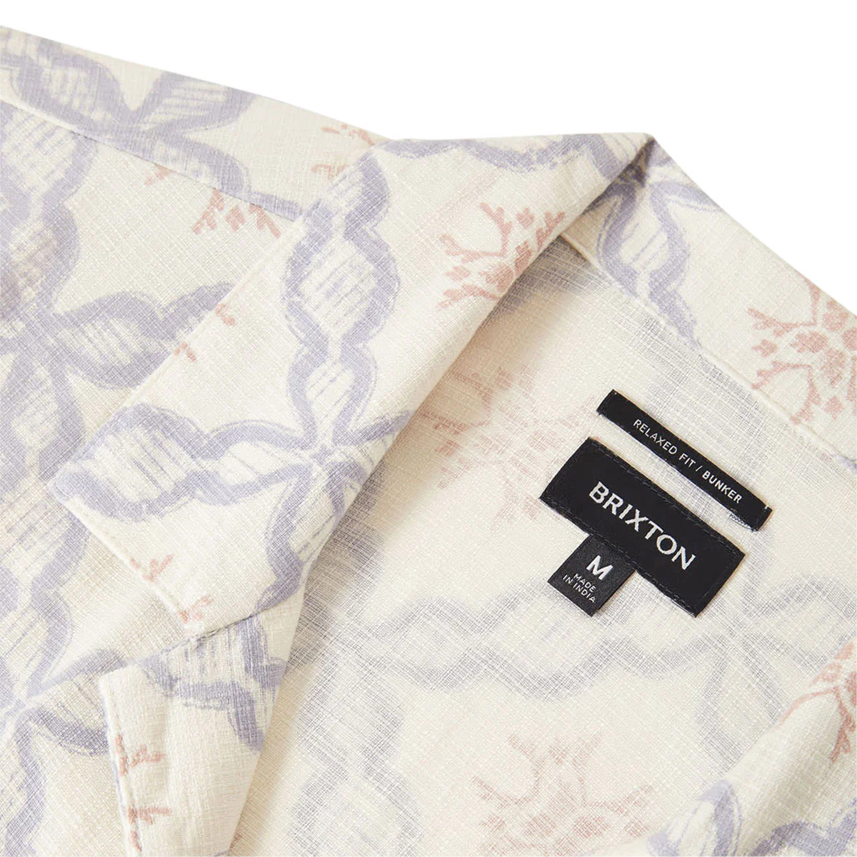 Brixton Bunker Slub Shirt - Off White/Blue Tile - Image 6