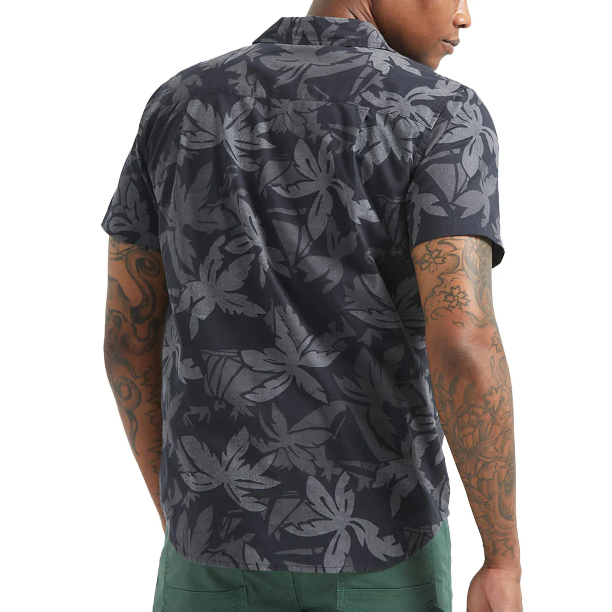 Brixton Charter Print Shirt - Black/Trooper/Future Grey Palm Floral - Image 3