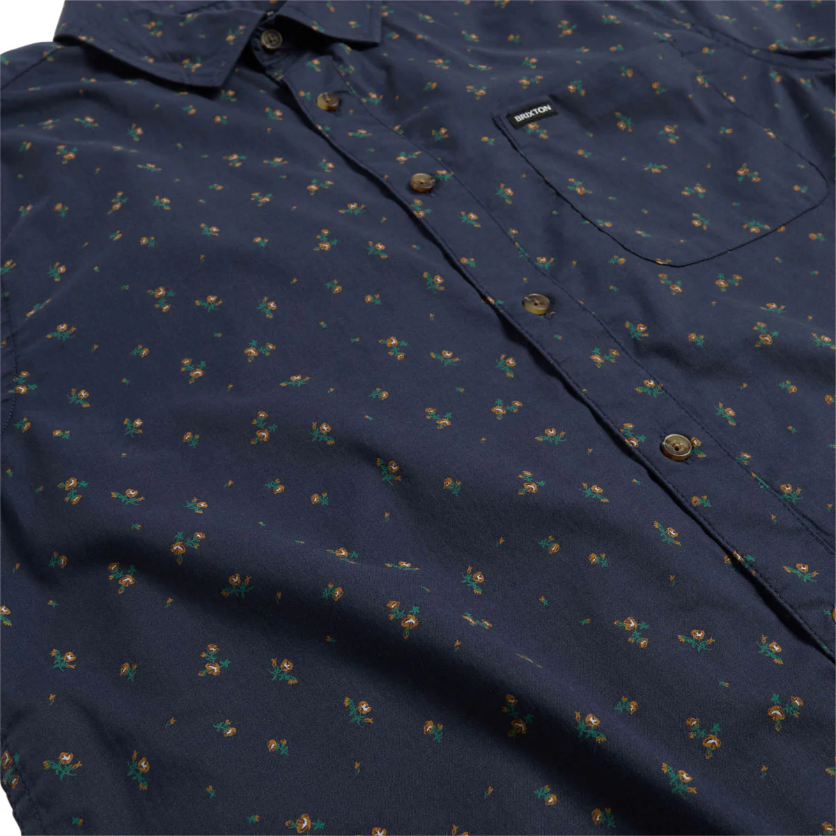 Brixton Charter Print Shirt - Washed Navy/Micro Floral - Image 3