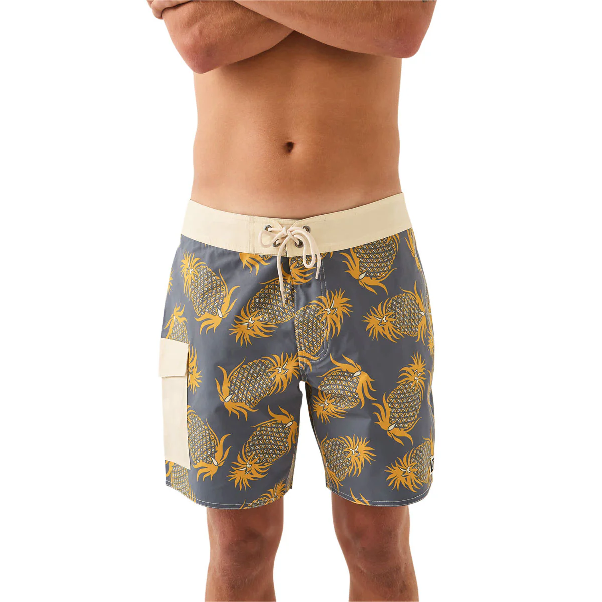 Brixton Classic 17" Boardshorts - Future Grey/Golden Pineapple - Image 4
