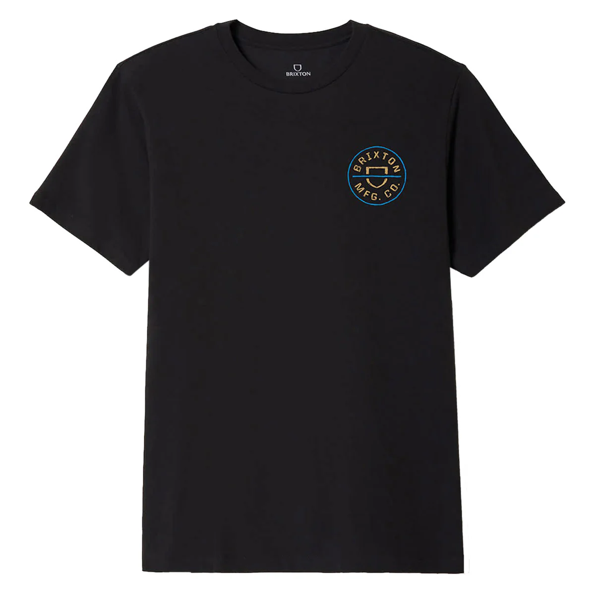 Brixton Crest II T-Shirt - Black/Copper/Medium Blue - Image 2
