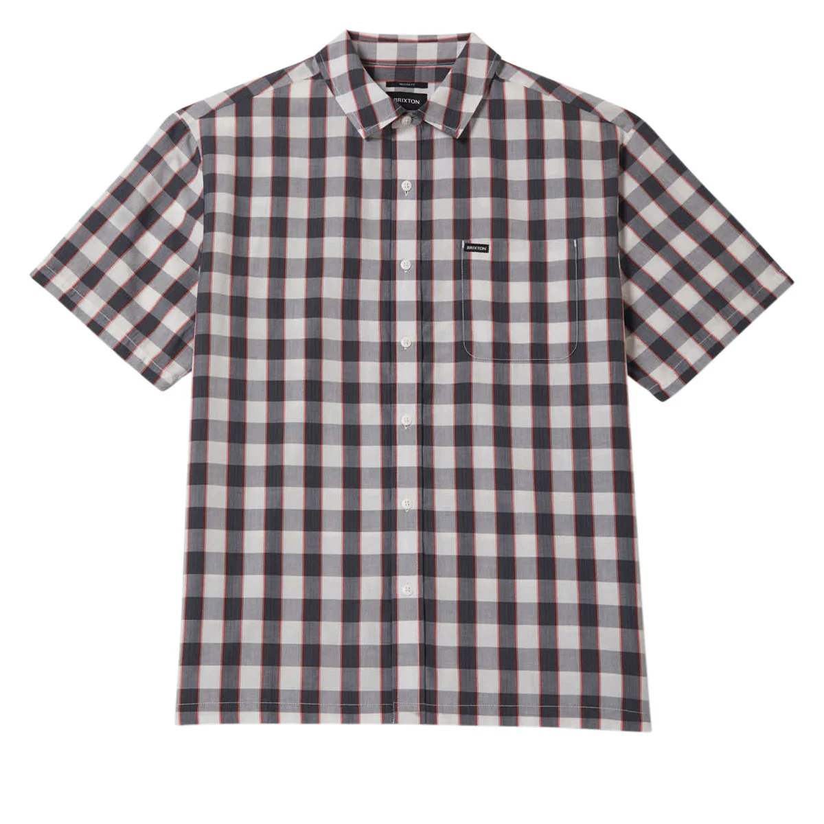 Brixton Cru Plaid Shirt - Black/Off White/Red