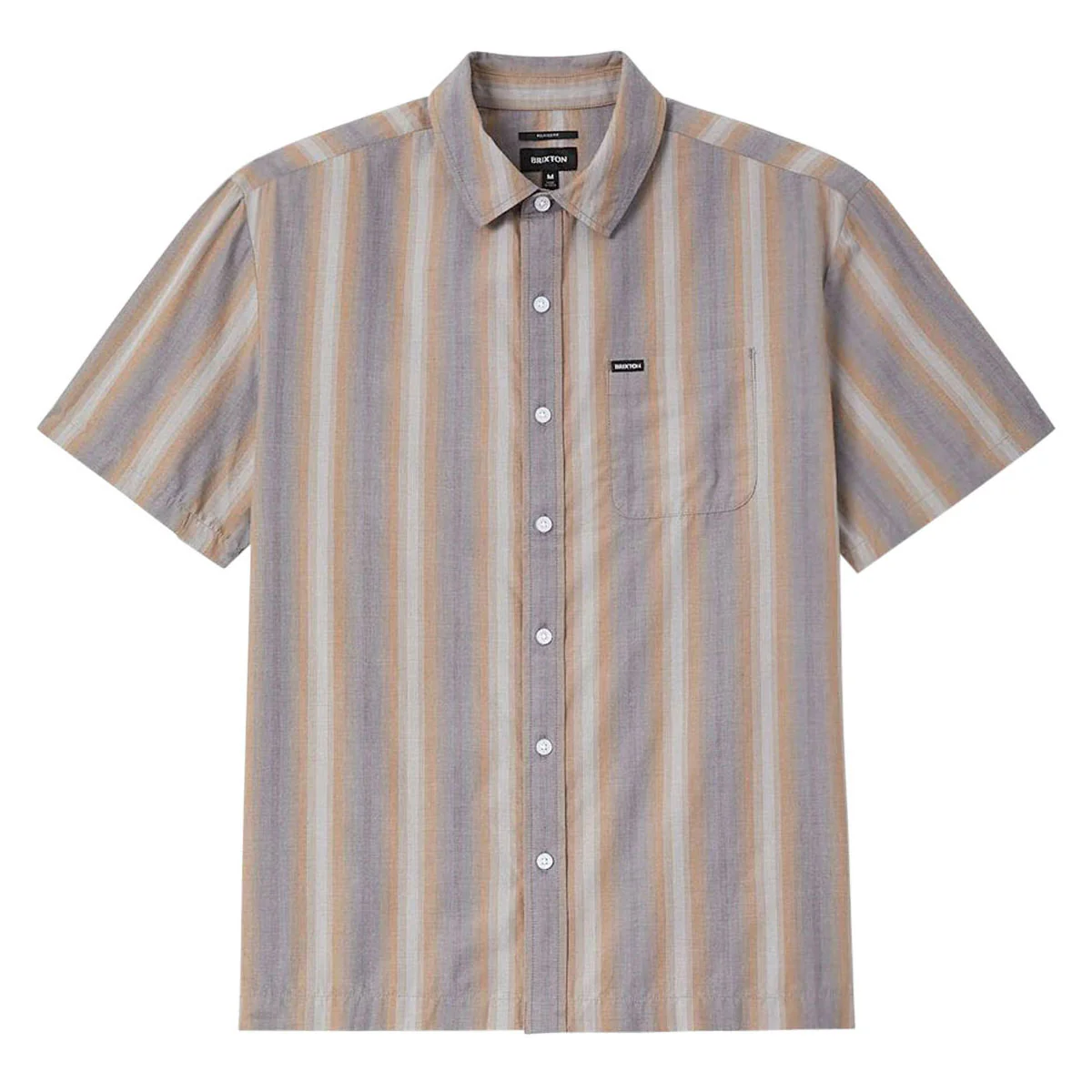 Brixton Cru Shirt - Charcoal Shadow Stripe