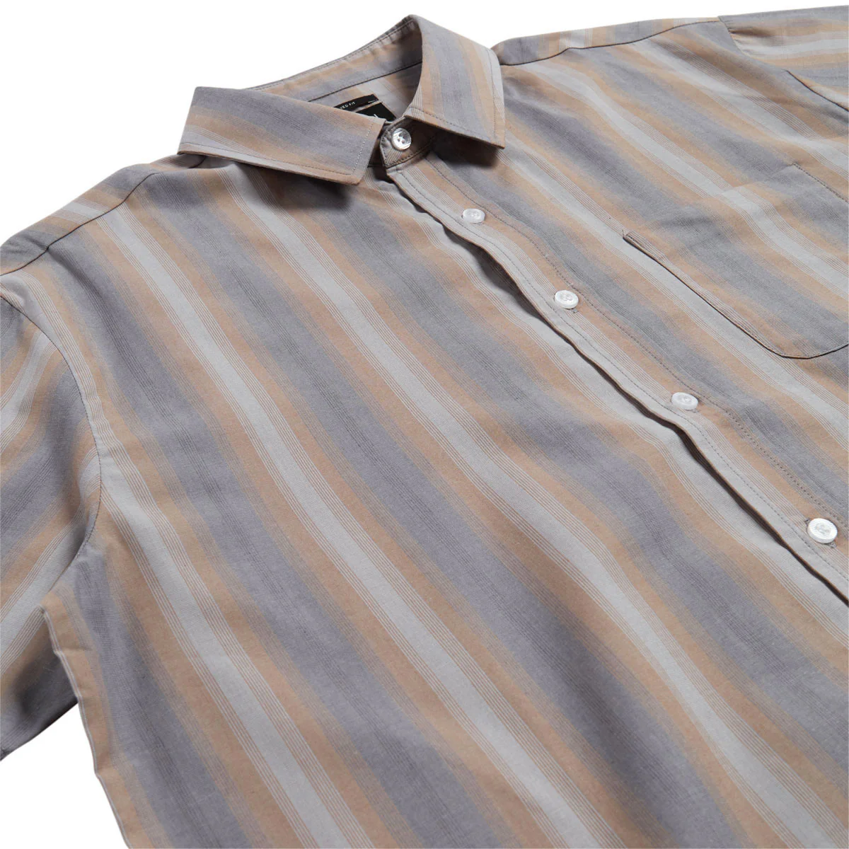 Brixton Cru Shirt - Charcoal Shadow Stripe - Image 3