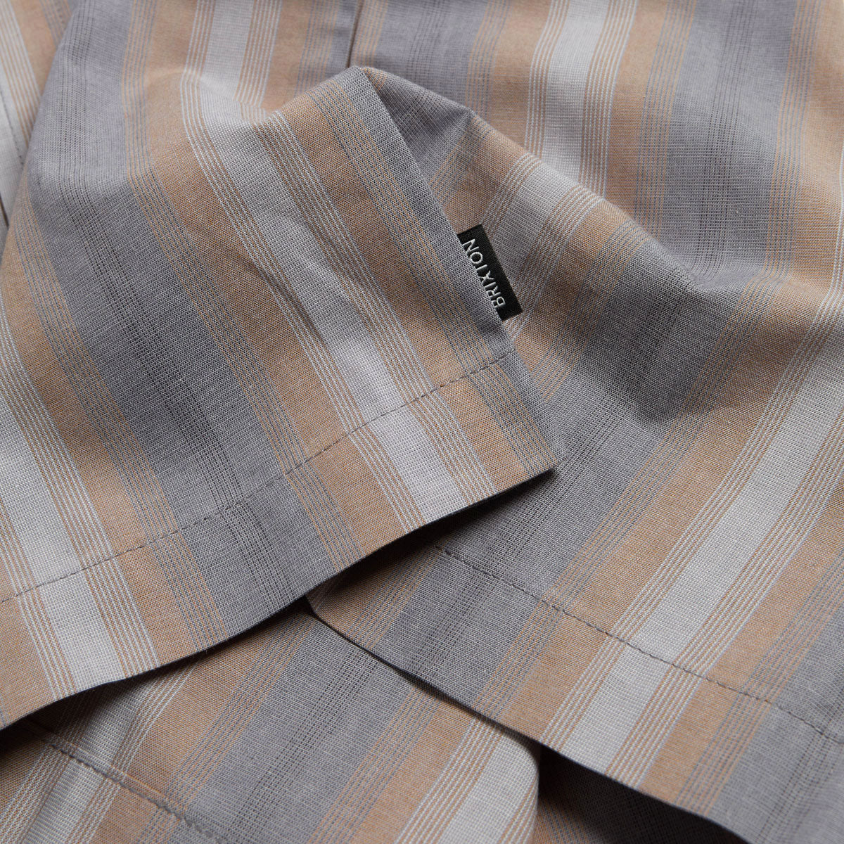 Brixton Cru Shirt - Charcoal Shadow Stripe - Image 4