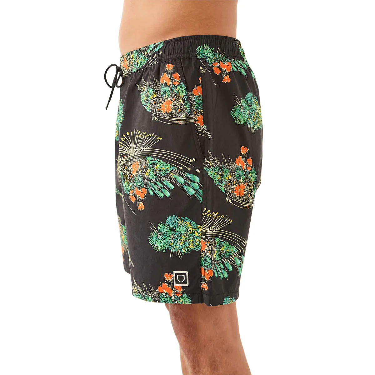 Brixton Everyday Hybrid 7" Shorts - Black Floral - Image 6