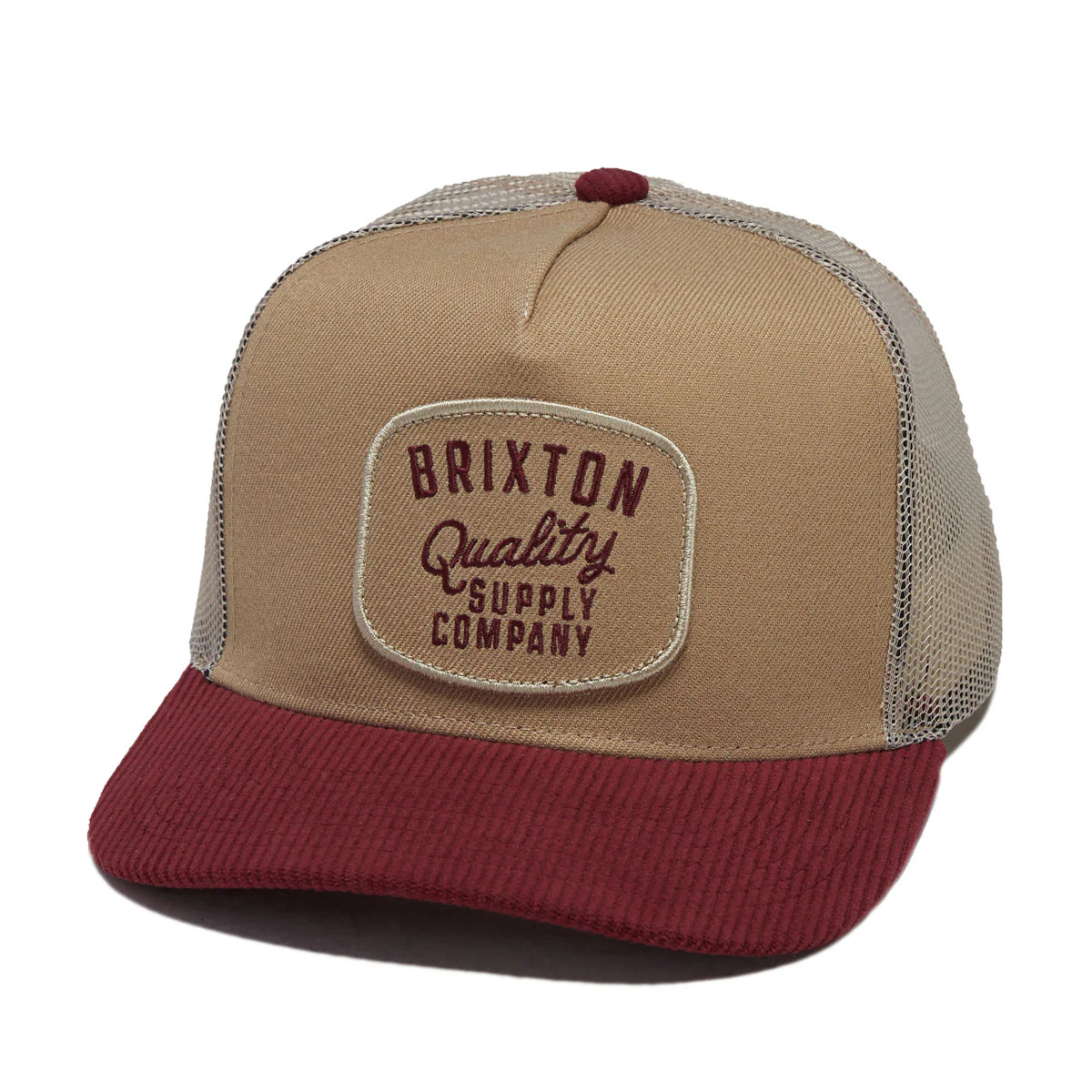 Brixton Hubal C Mp Trucker Hat - Oatmeal/Dark Brick Corduroy