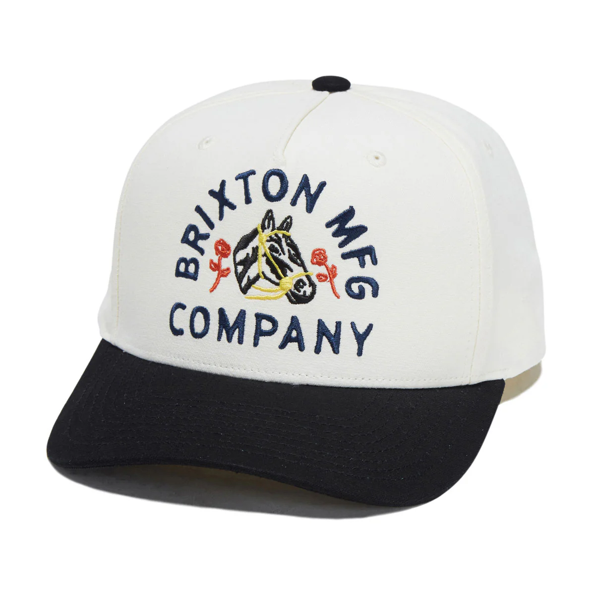Brixton Trophy Horse C Netplus MP Snapback Hat - Black/Off White