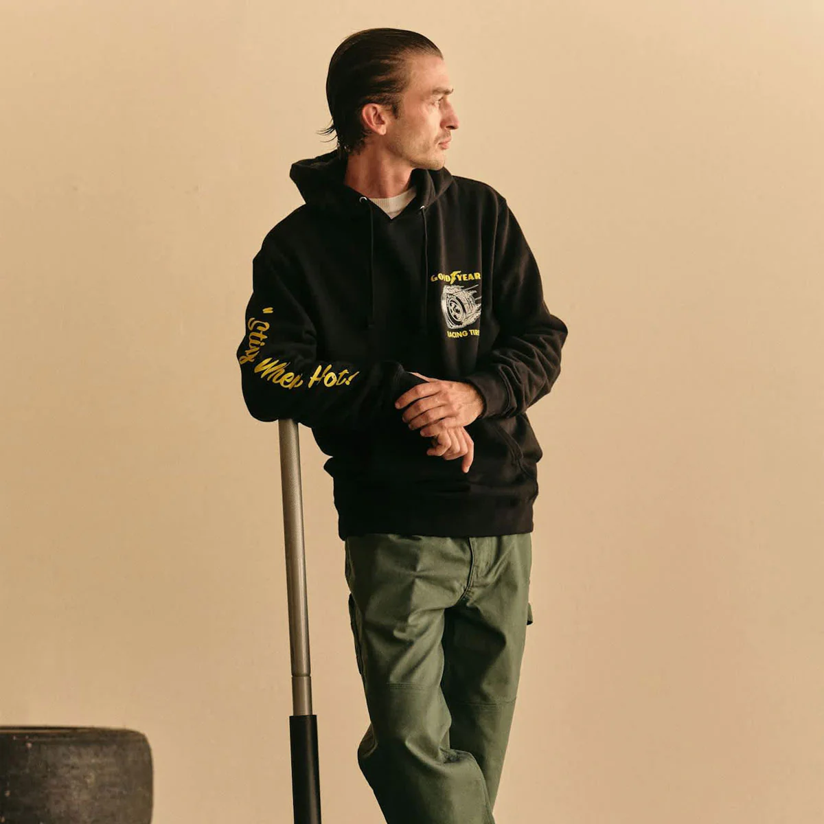 Brixton x Goodyear Cheater Slick Hoodie - Black - Image 5