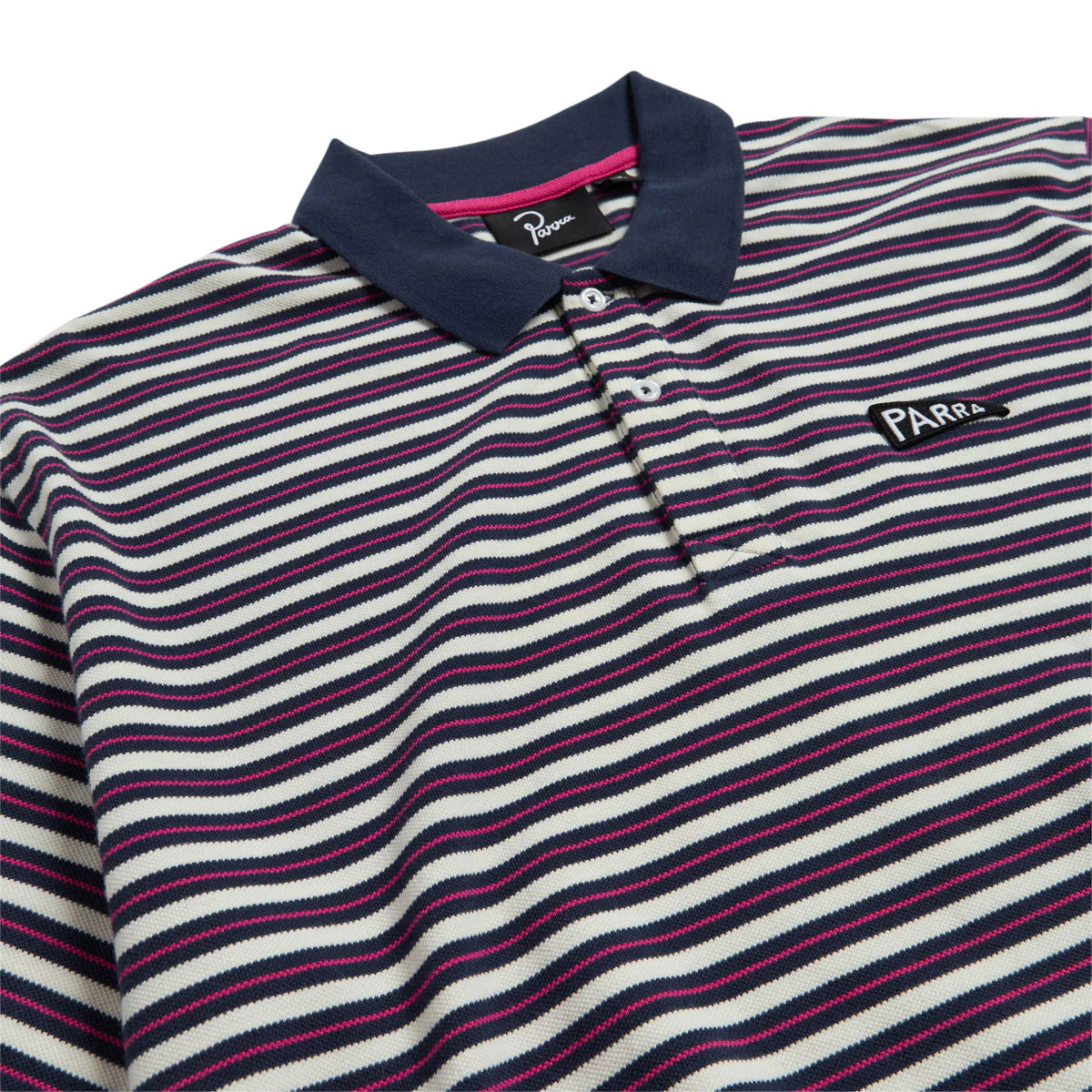 By Parra Flag Striper Polo Shirt - Purple/Pink - Image 5