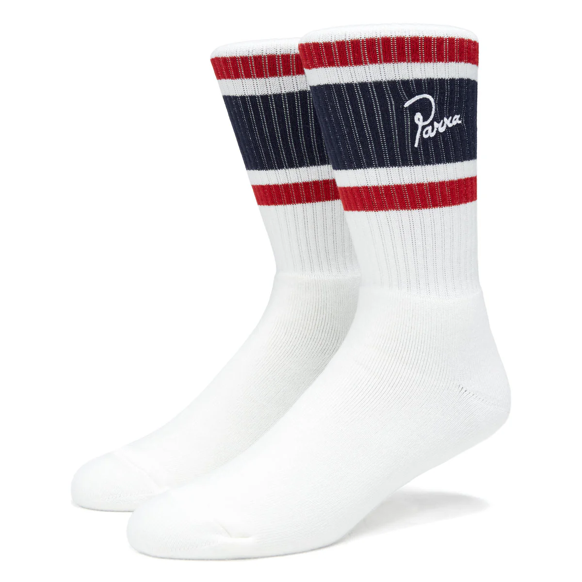 By Parra Signature Striped Crew Socks - White II