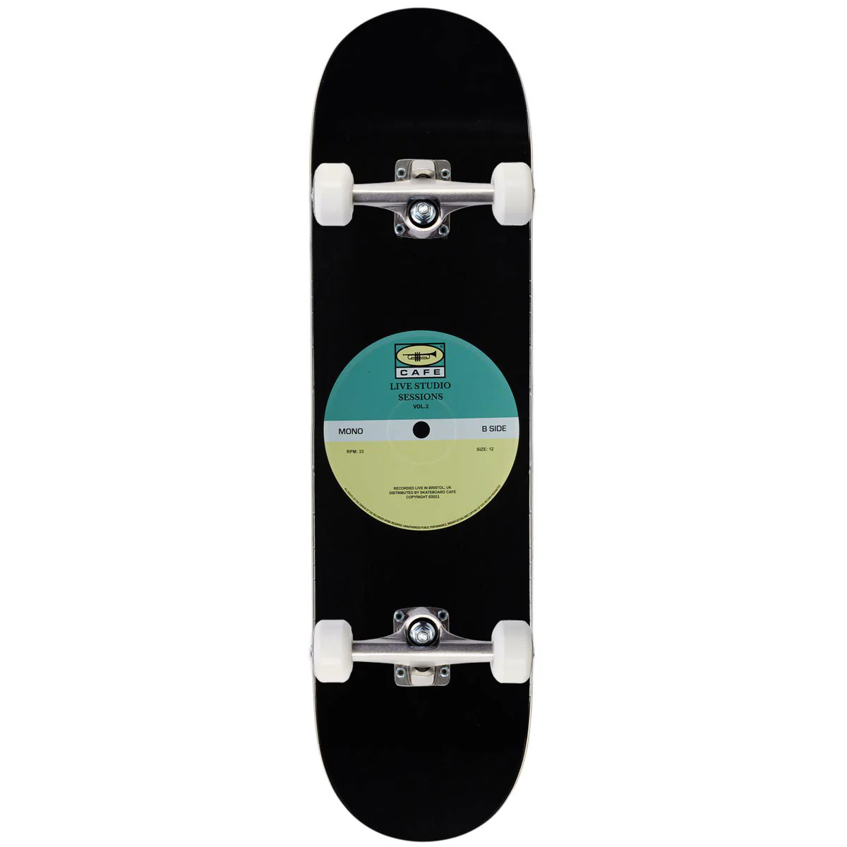Cafe 45 Retro Edition Skateboard Complete - Teal/Cream - 8.125"