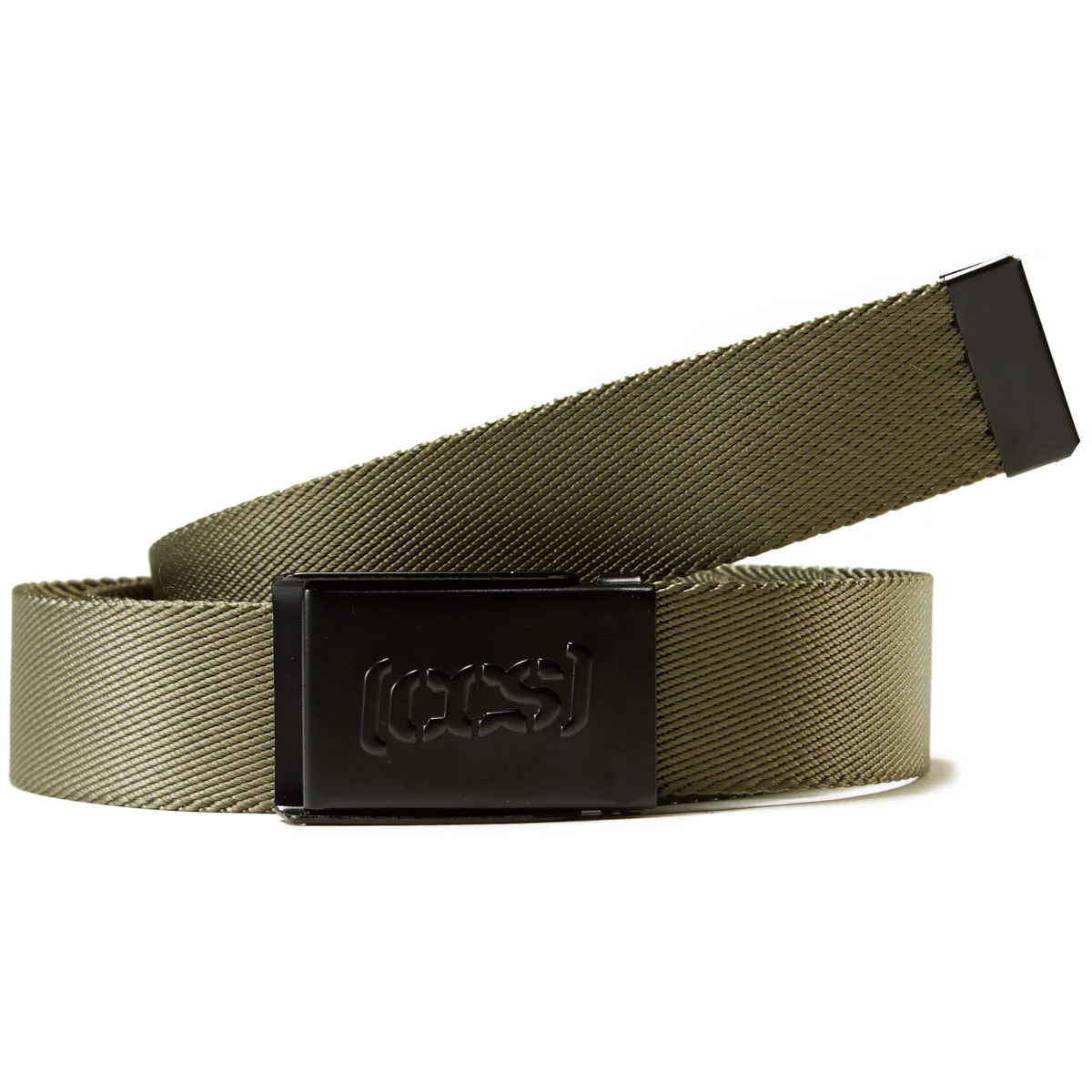 CCS Black Logo Buckle Belt - Olive