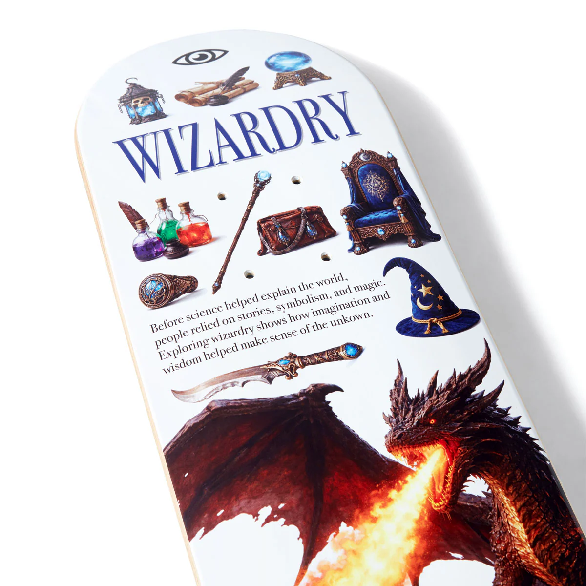 CCS Brain Food Wizardry Mini Skateboard Deck - White - Image 3