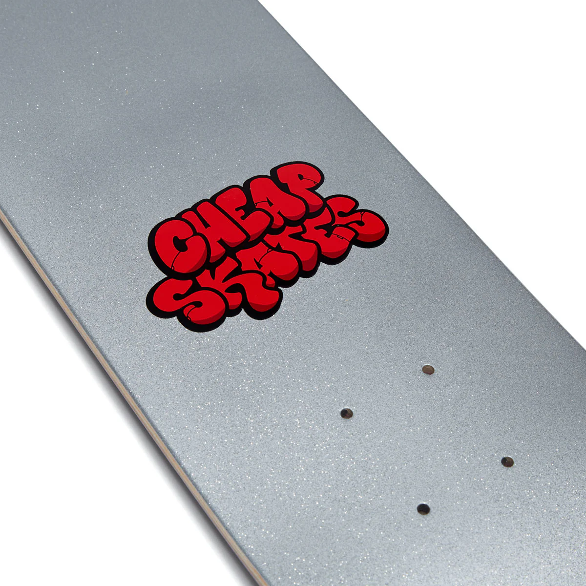 CCS Cheap Skates Tag Glitter Mini Skateboard Deck - White - Image 3