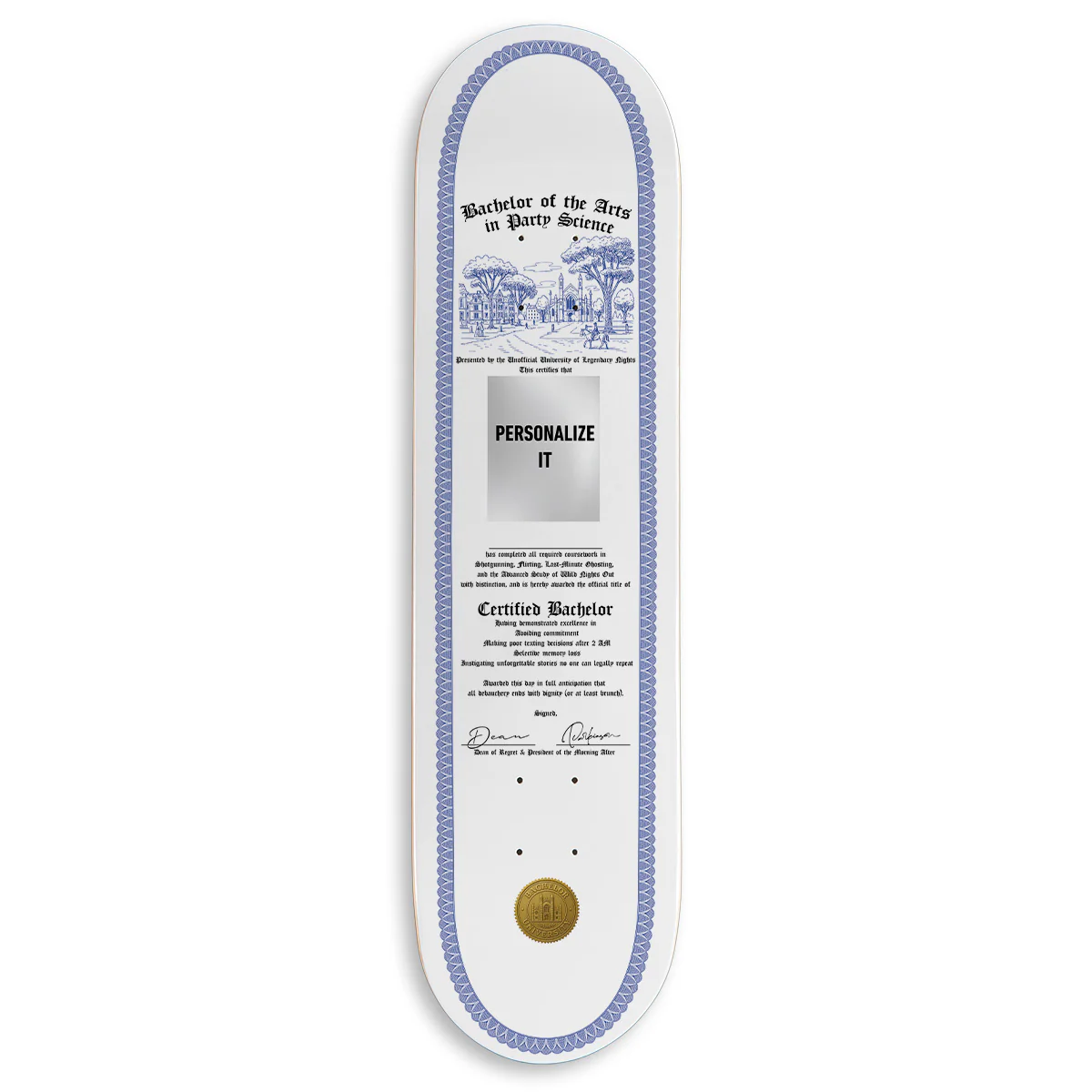 CCS Customs Together Skateboard Deck - Bachelor Certificate - 7.75"