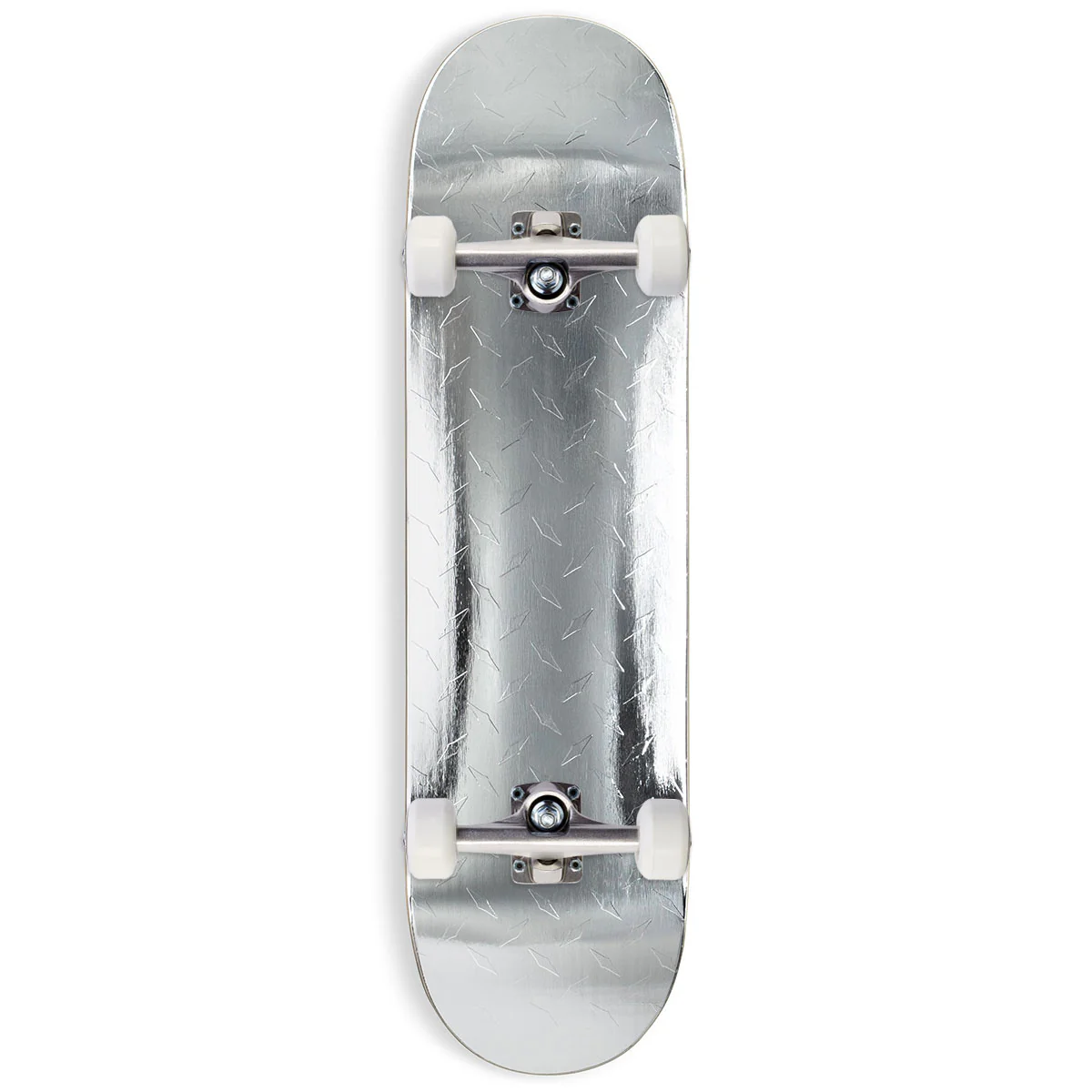 CCS Diamond Plate Embossed Skateboard Complete - Silver Foil