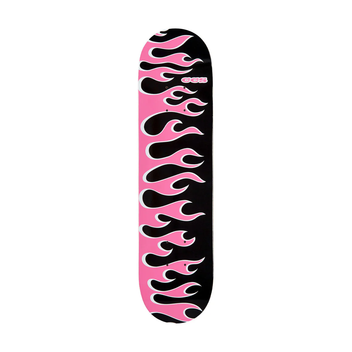 CCS Flames Mini Skateboard Deck - Black/Pink