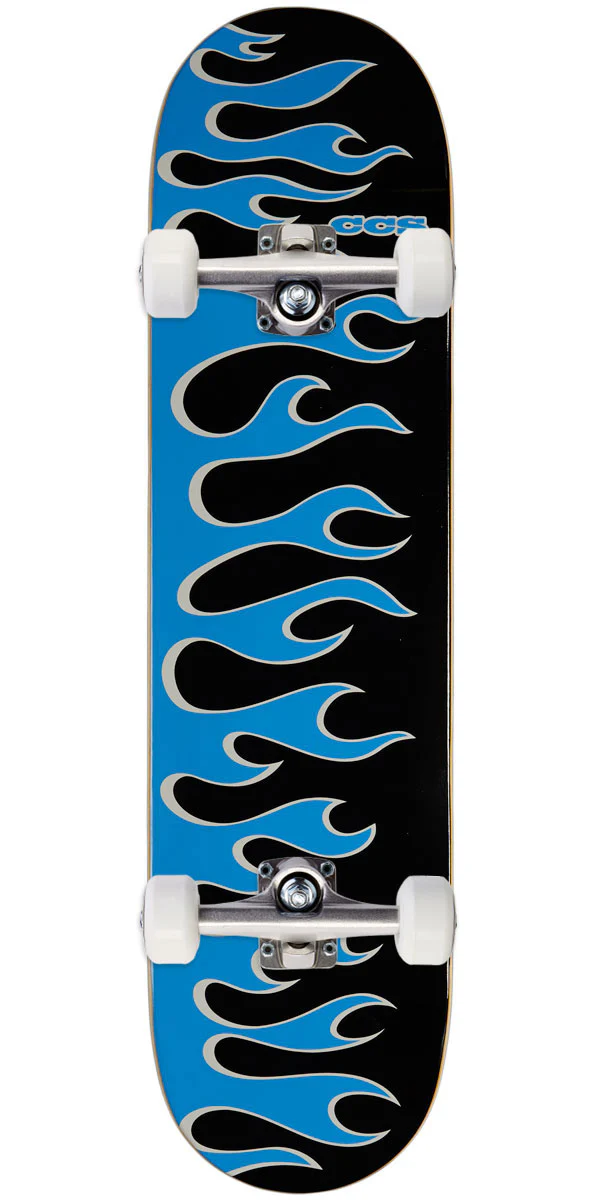CCS Flames Skateboard Complete - Black/Blue