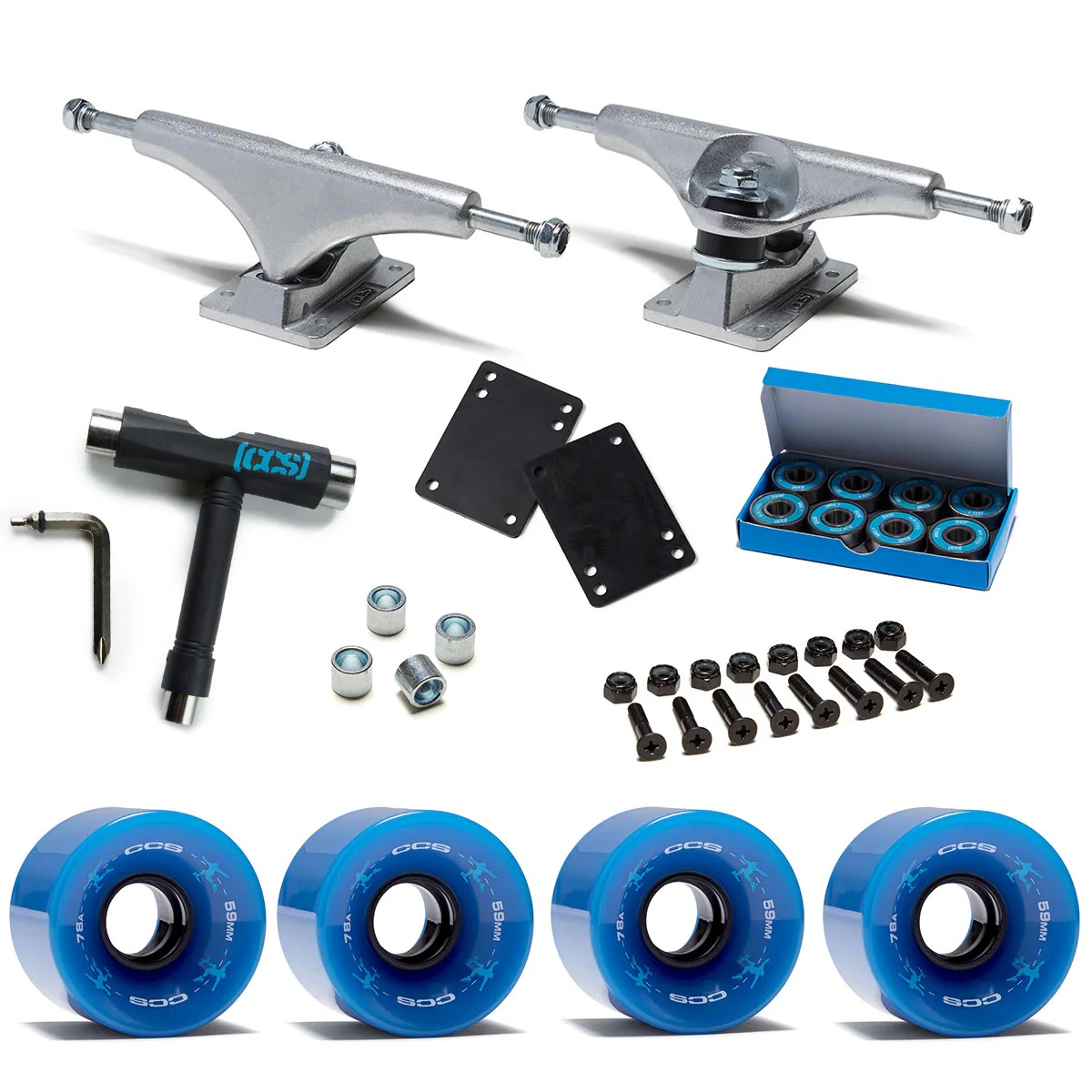 CCS Retro Cruiser Skateboard Assembly Kit - Blue - 149mm