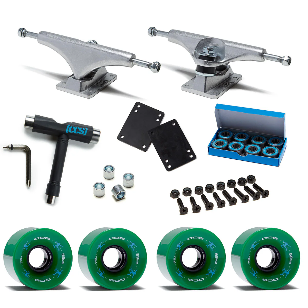 CCS Retro Cruiser Skateboard Assembly Kit - Green - 129mm