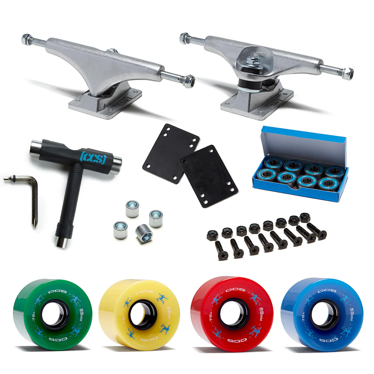 CCS Retro Cruiser Skateboard Assembly Kit - Multi - 129mm
