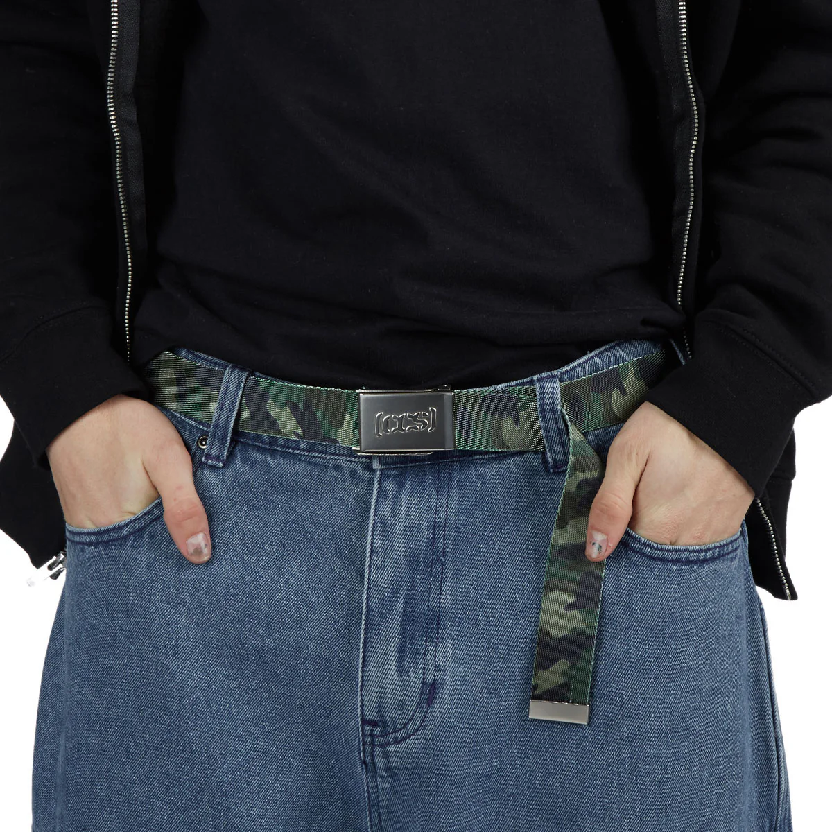 CCS Silver Logo Buckle Belt - Navy - Image 5