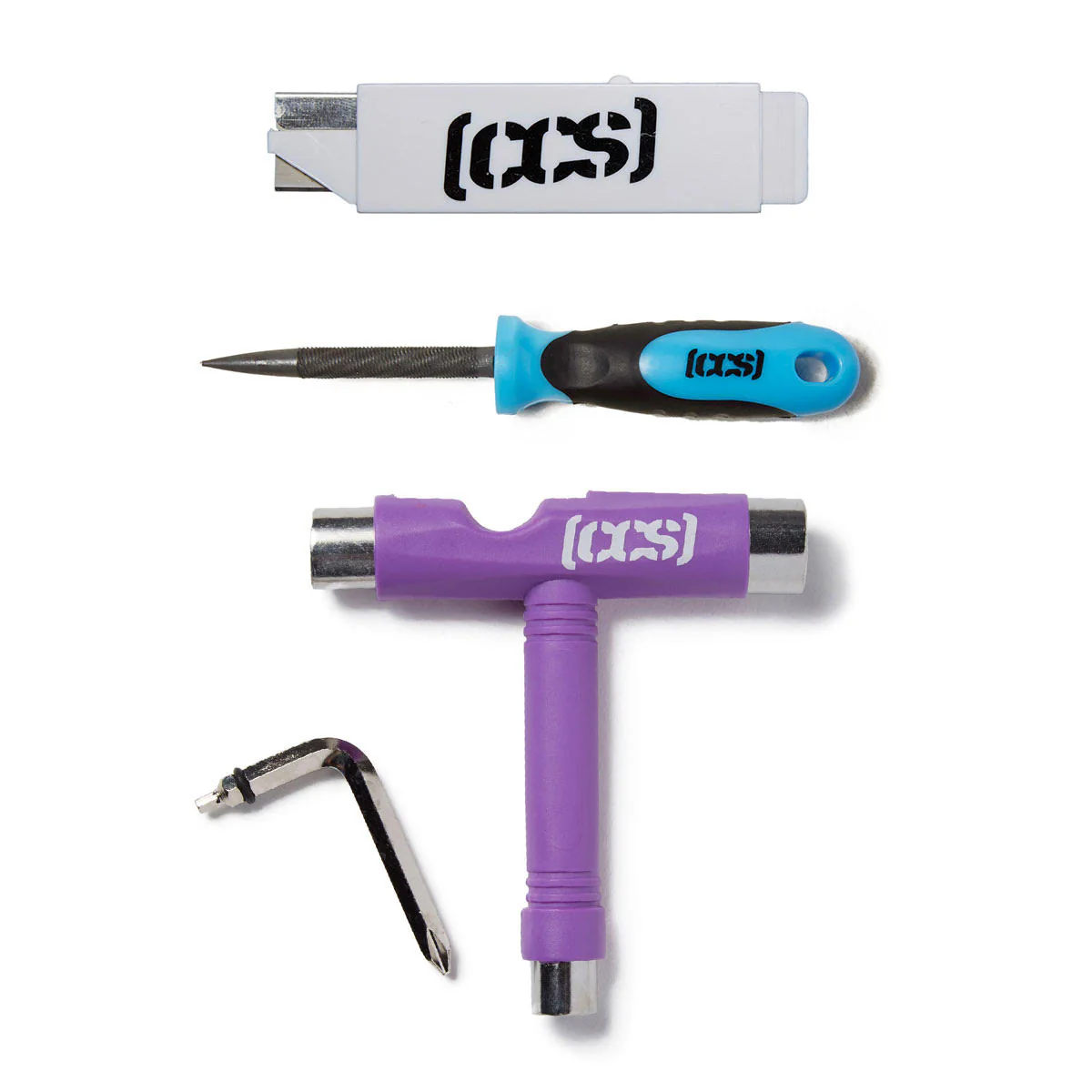 CCS Skateboard Tool with 2-in-1 File and Razor Blade - Purple