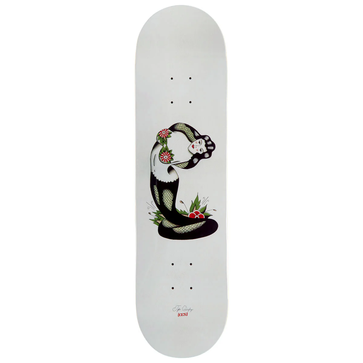 CCS x Tyler Quigley Cobra Woman Skateboard Deck - White - 8.125"