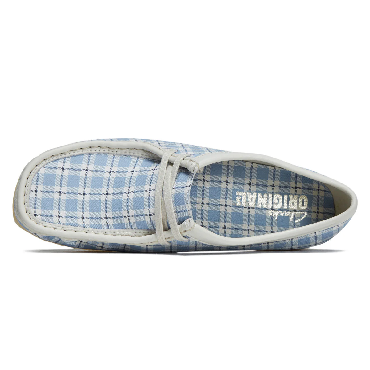 Clarks Womens Wallabee Shoes - Blue Check - Image 3