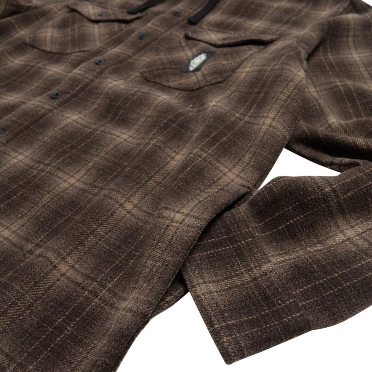 Creature BHF Long Sleeve Hooded Flannel Shirt - Black - Image 5