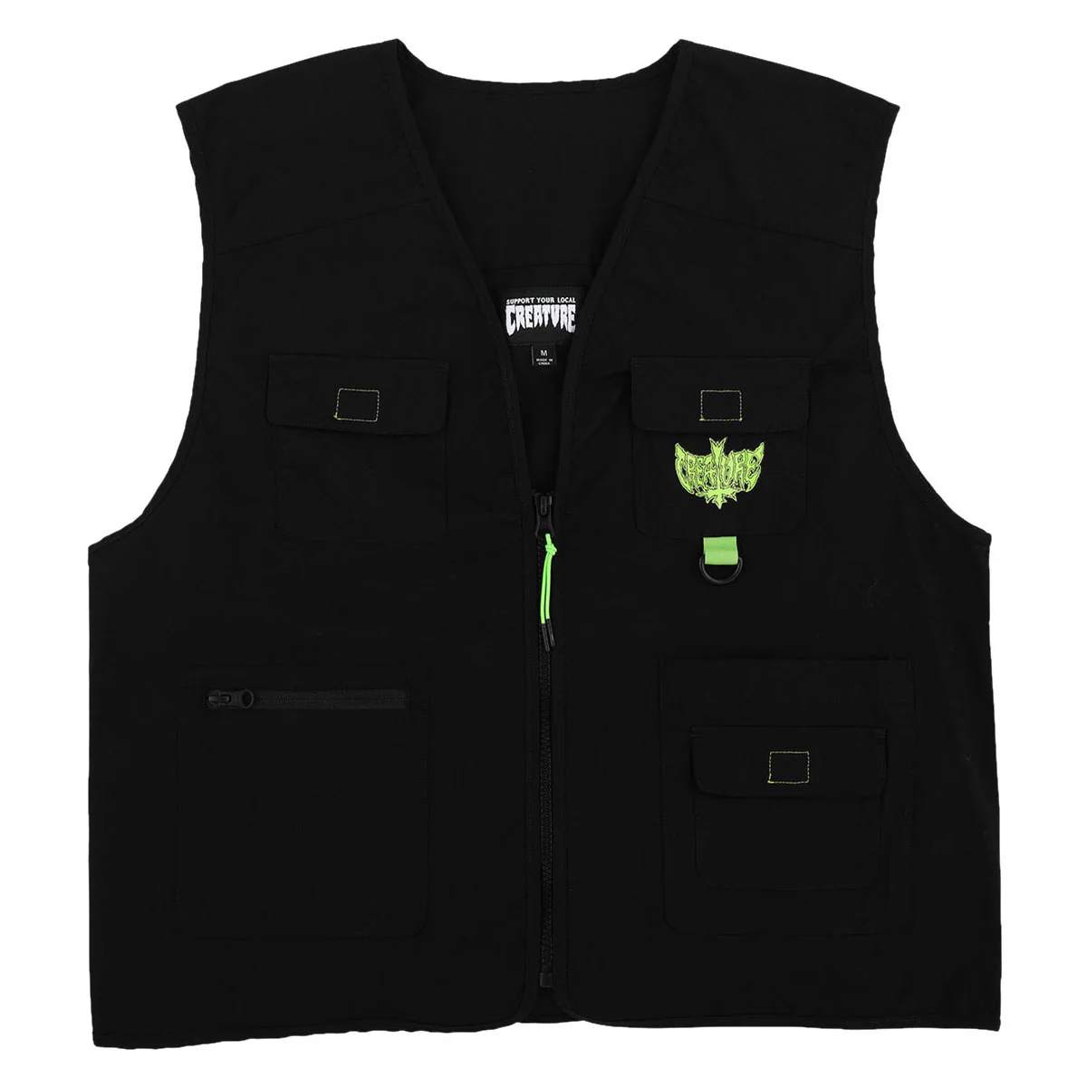 Creature Gravette Cut And Tie Utility Vest - Black