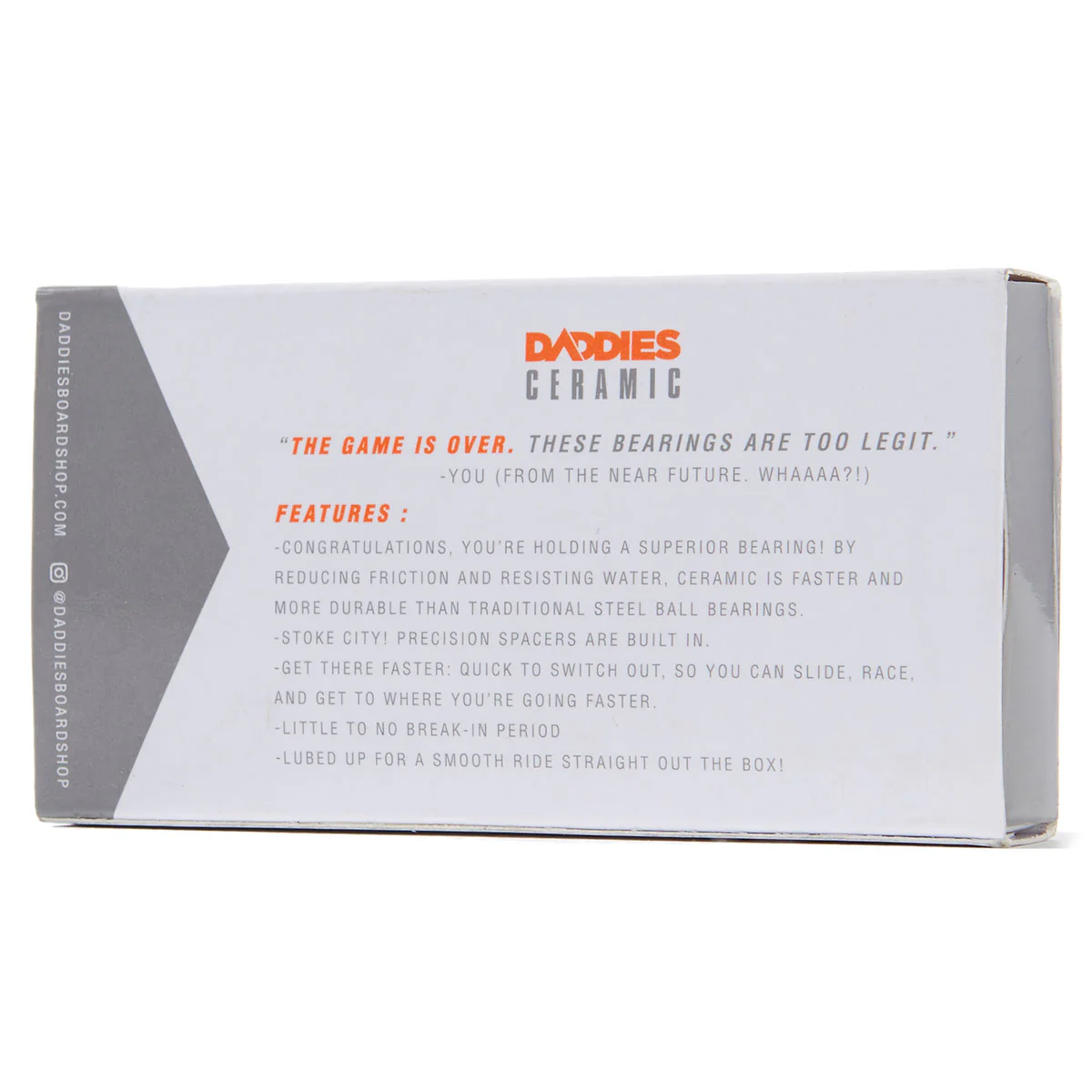 Daddies Ceramic Built In Skateboard Bearings - White - Image 4