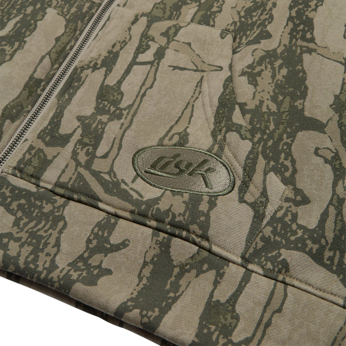 DGK Cortex Zip Up Hoodie - Bark Camo - Image 4