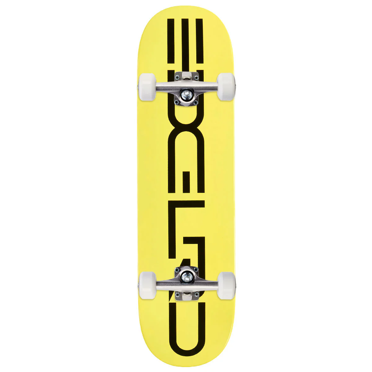 EDGLRD Tech Script Skateboard Complete - Yellow/Black Font - 8.50"
