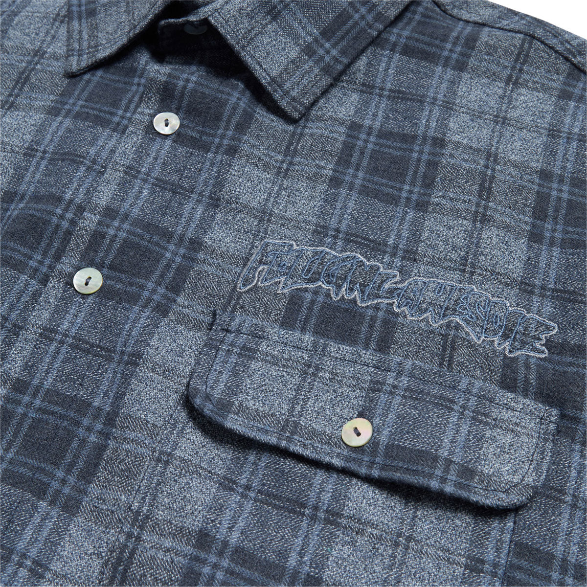 Fucking Awesome Bruce's Flannel Shirt - Blue/Navy - Image 3