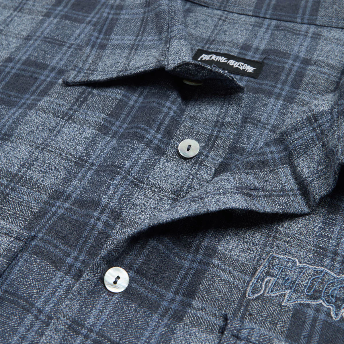 Fucking Awesome Bruce's Flannel Shirt - Blue/Navy - Image 5