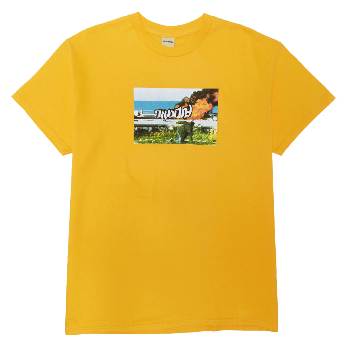 Fucking Awesome Car Burn T-Shirt - Gold