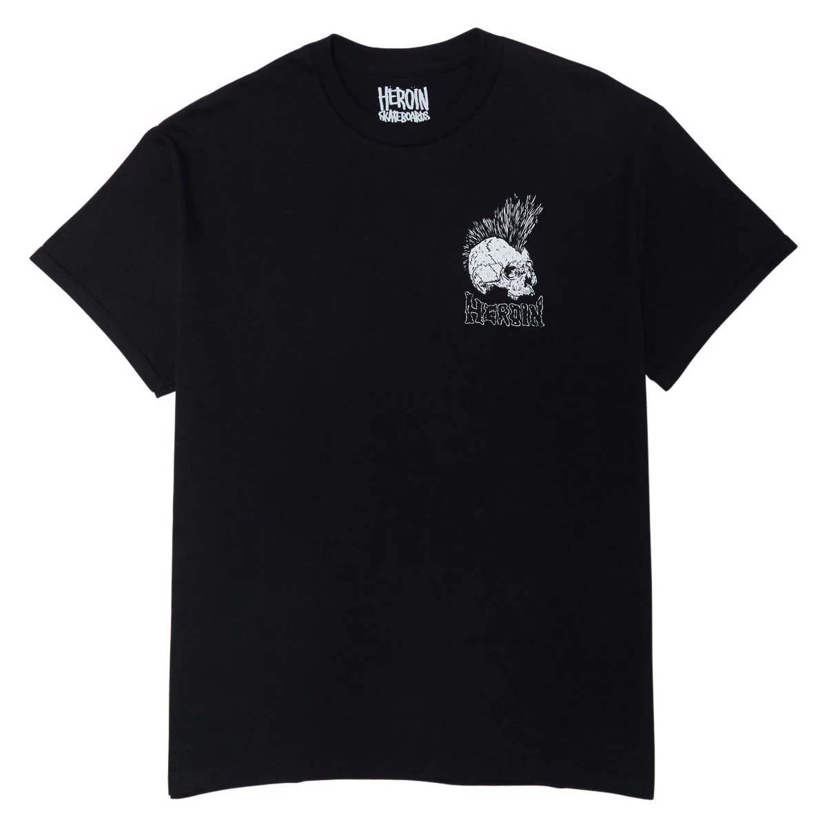 Heroin Punk Skull T-Shirt - Black - Image 2