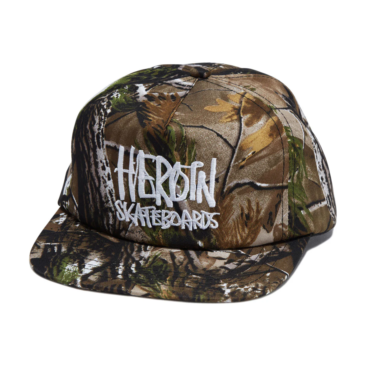Heroin Script Nylon Snapback Hat - Camo
